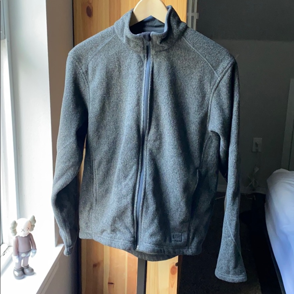 REI Mens Grey Fleece Jacket